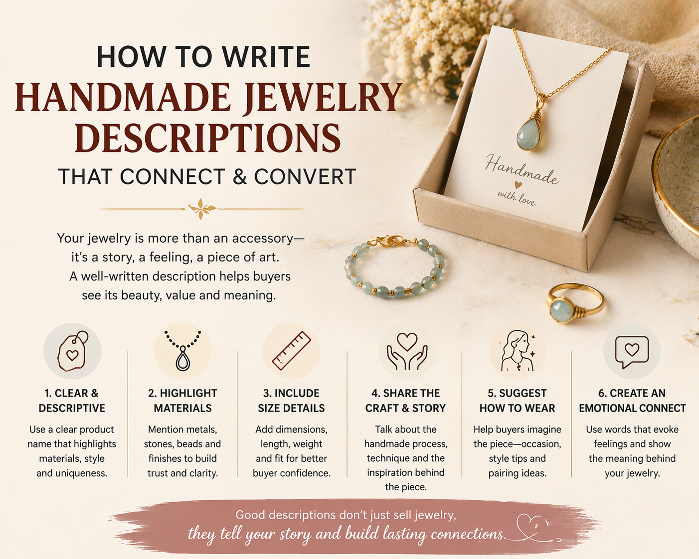 How to Write Product Descriptions for Handmade Jewelry That Actually Sell