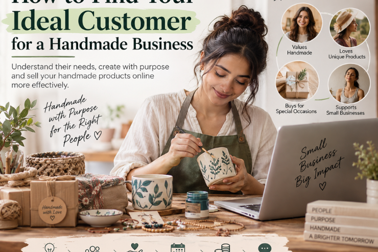 Woman creating handmade products while learning how to find the ideal customer for a handmade business